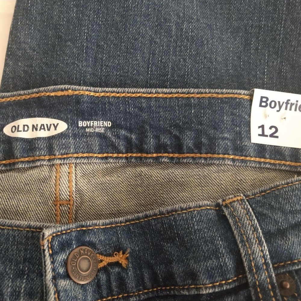 NWT Old Navy Boyfriend Denim Jean Pant Sz 12. Dist - Picture 16 of 16